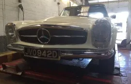Mercedes at SS Motors In Weybridge Surrey car in workshop image 9